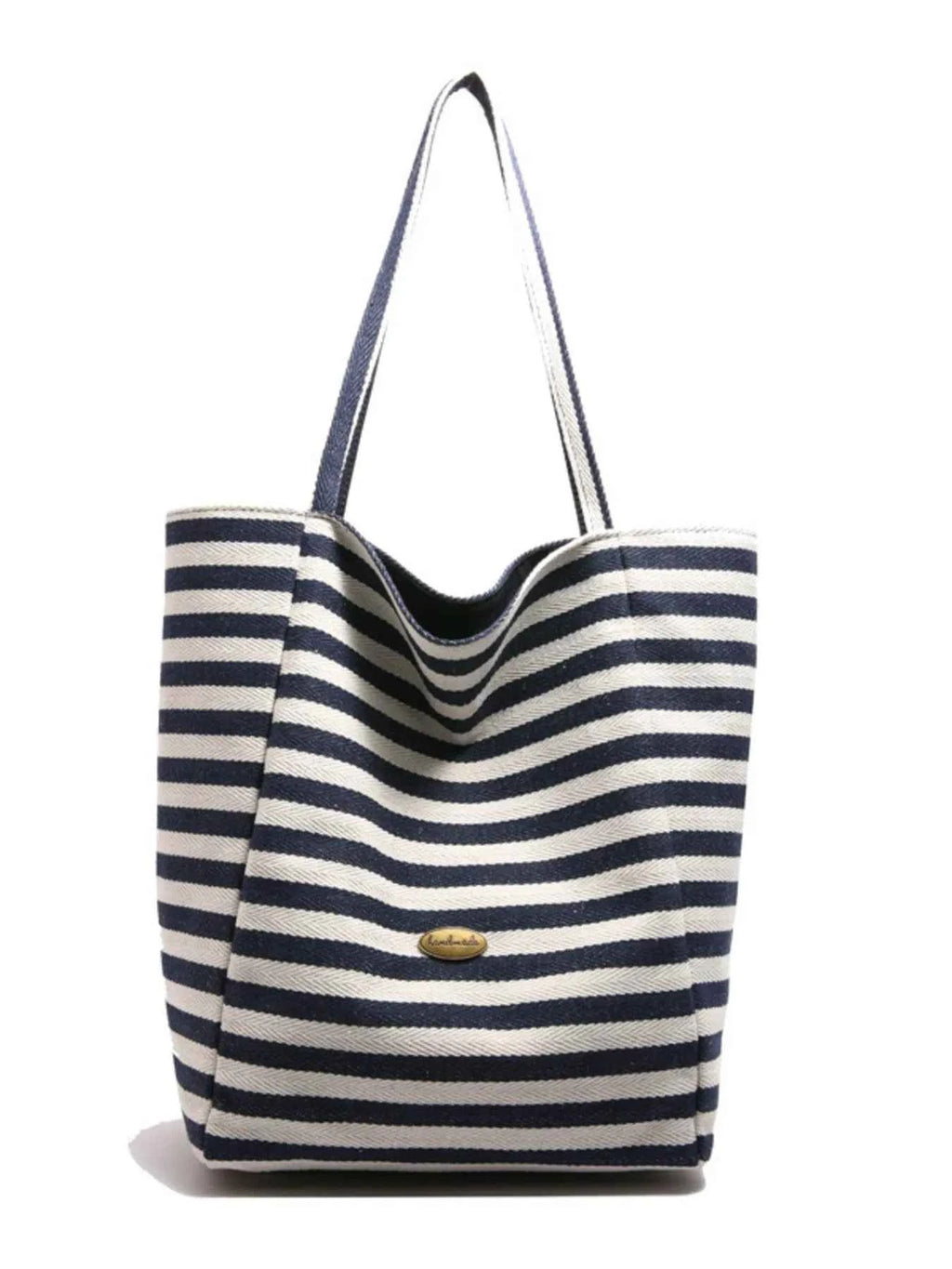 Striped Canvas Tote Bag Dark Blue One Size d0508f41ff7142dfbd44ea272c41d2ee-Max-Origin