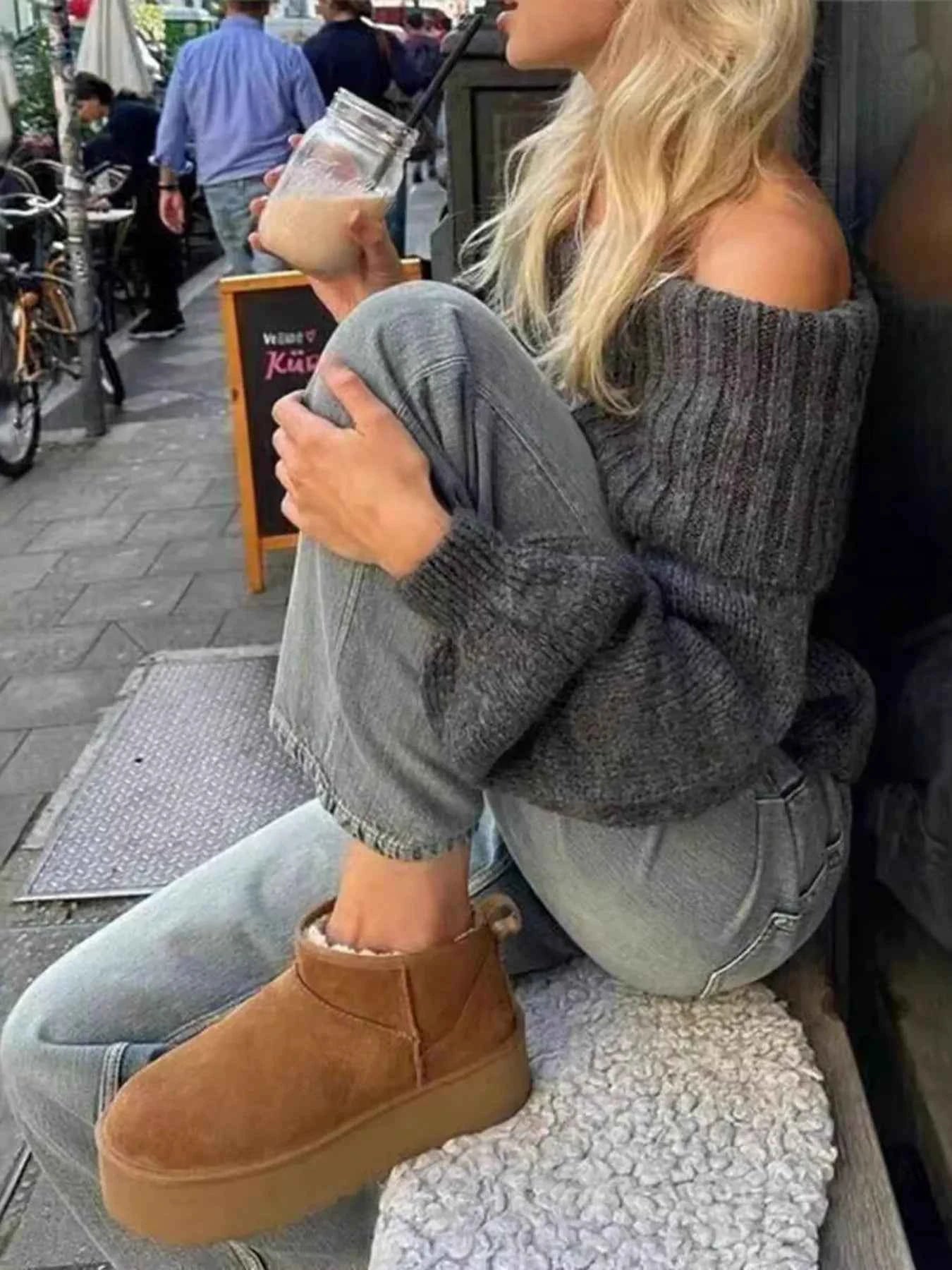 Off-Shoulder Ribbed Long Sleeve Sweater d05aa09a339241cd8eada5d623e486f3-Max-Origin