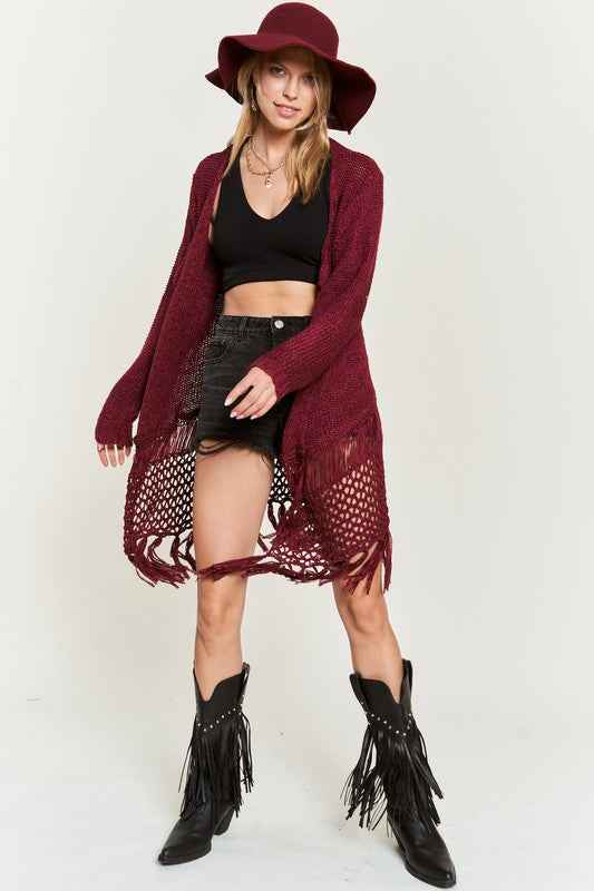 FRINGE KNIT CARDIGAN KRT1001 d0685896-99b6-45c2-b624-d46ed4c93b36
