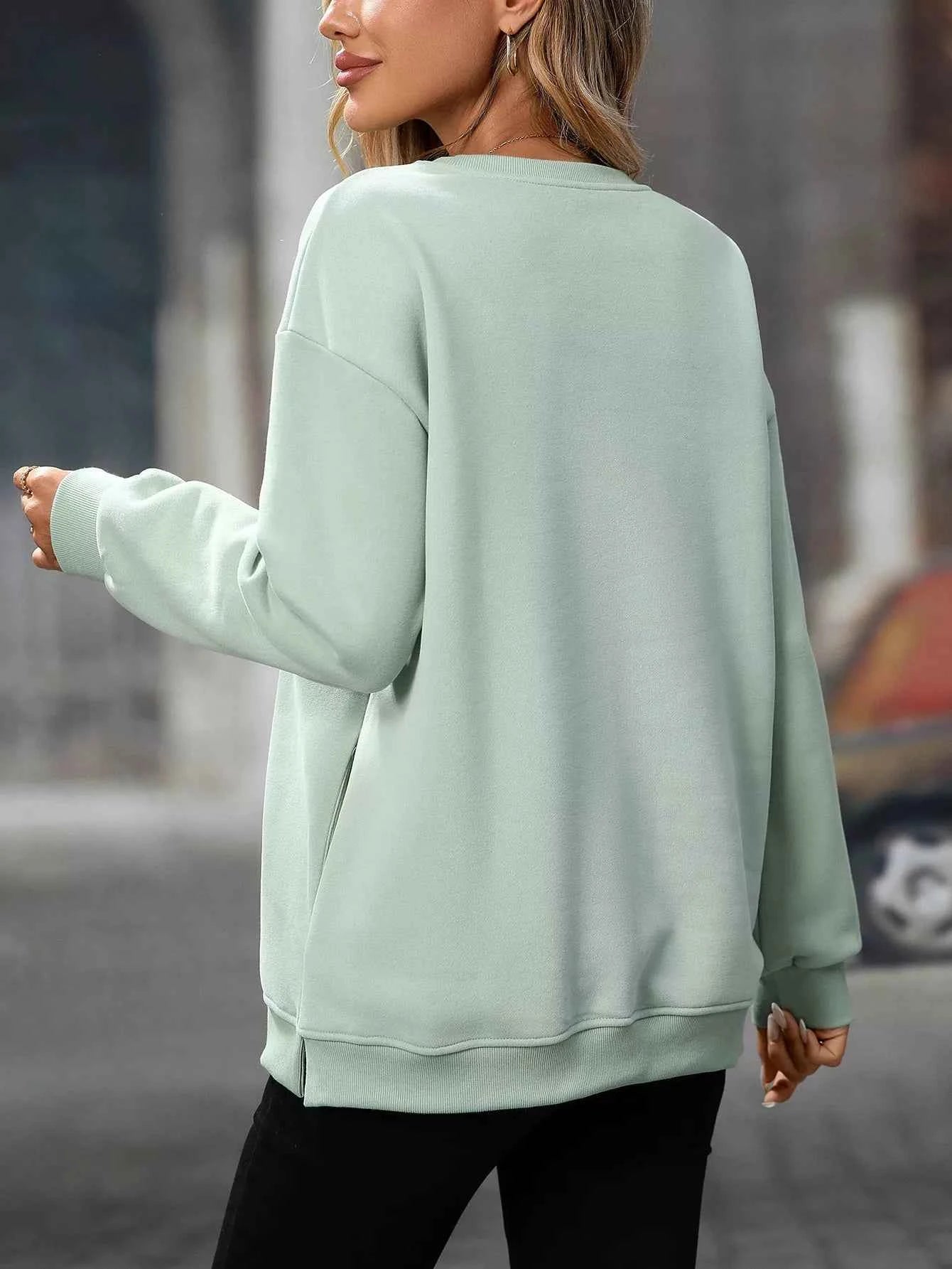Casual Solid Color Long Sleeve Sweatshirt d06ea357-6091-4261-a705-c3003d7b8036-Max-Origin