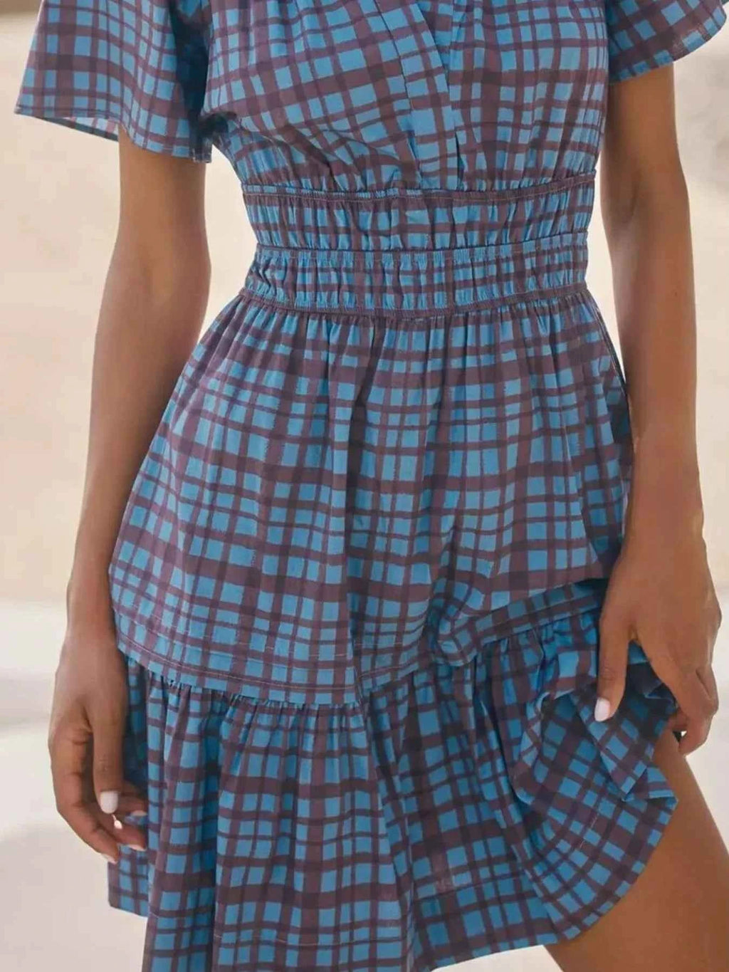 Printed Notched Short Sleeve Dress d07b1d63-7193-4a28-abe3-b4e0254dd8a2-Max-Origin