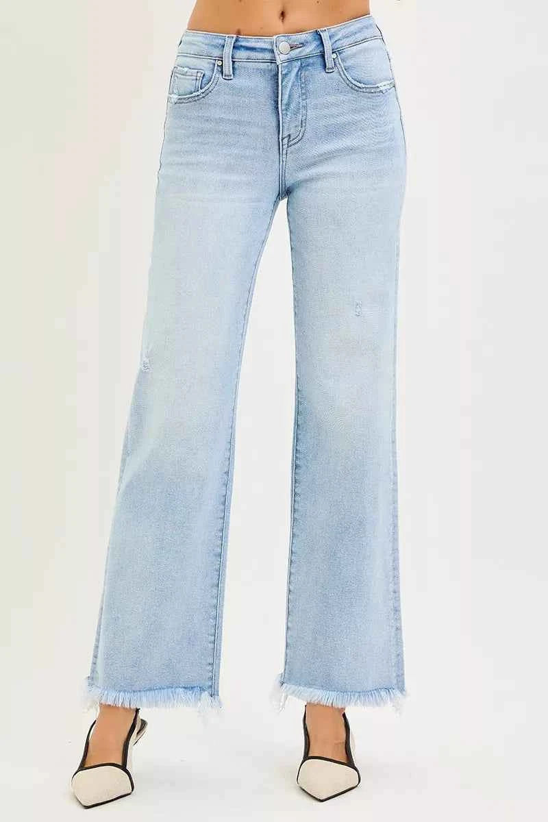 RISEN Tummy Control Mid Rise Ankle Straight Fray Hem Jeans LIGHT d07ee104-553c-442f-b345-8dadd69a295b-Max-Origin