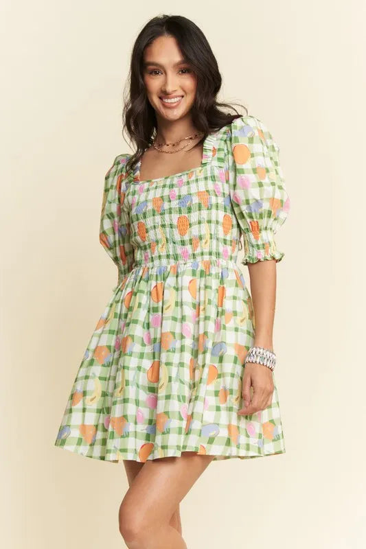 Davi & Dani Fruits Printed Smocking Mini Dress d083119fd6f24491b320d805b68df52c-Max-Origin
