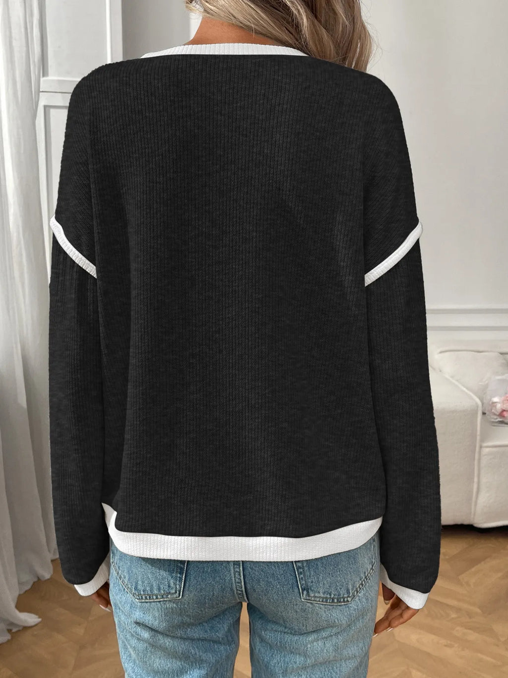 Ribbed Contrast Trim Long Sleeve Top d08909ca-f47a-4c3f-a73b-897393bd9b1f-Max-Origin
