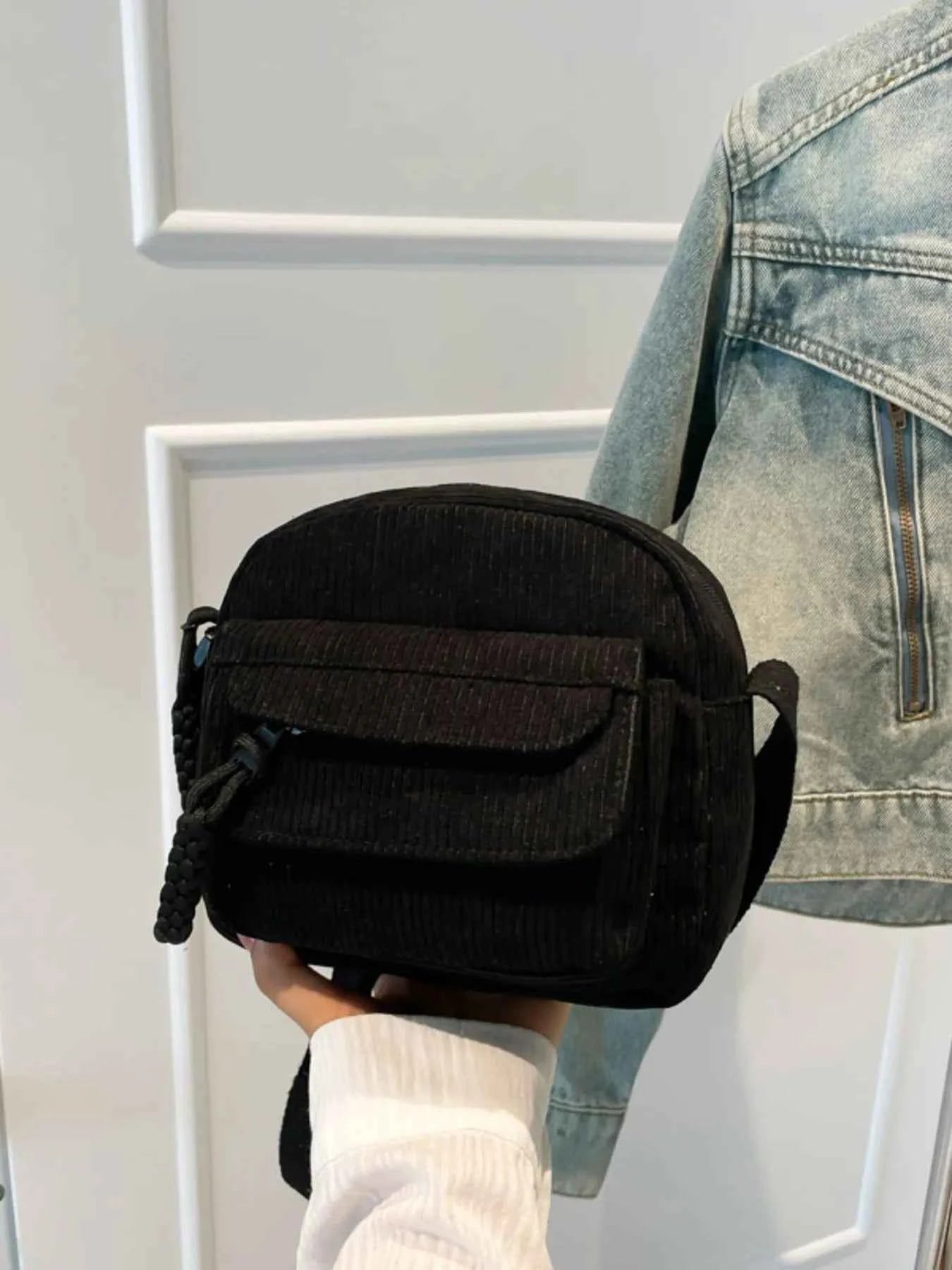 Corduroy Crossbody Bag with Adjustable Strap d08c1a25-0e6b-424d-8796-88db394f2582-Max-Origin