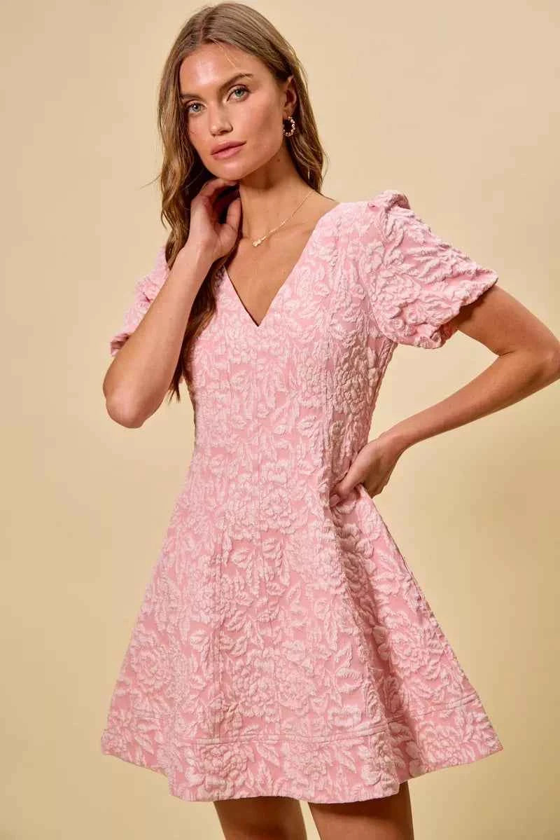 SO ME Floral Jacquard Fit And Flare Daily Mini Dress d08c9253d43645bc9befd5855cfccd28-Max-Origin