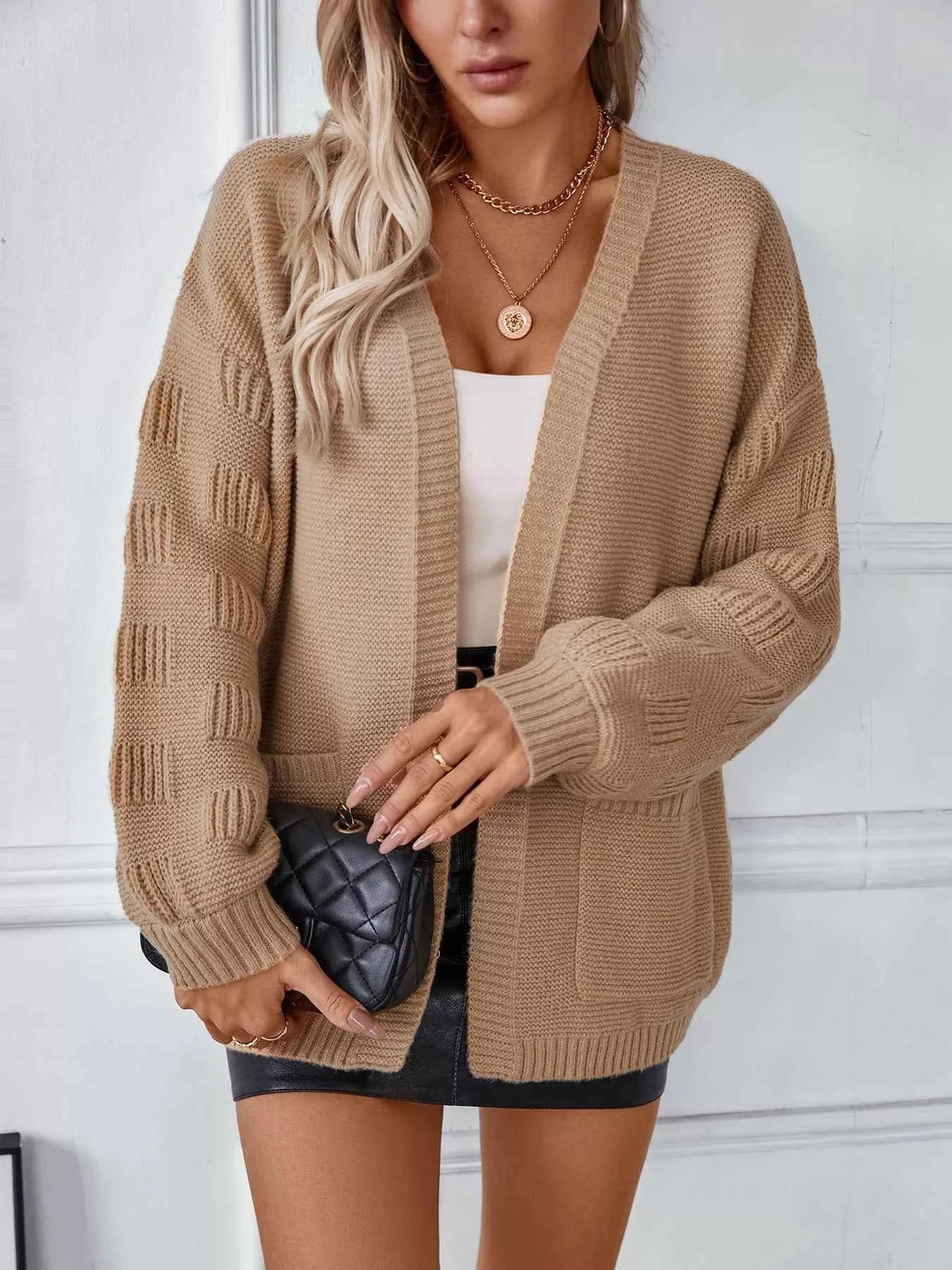 Textured Knit Open Front Cardigan d09cad4e-04d2-4a27-a26a-3a03fd9e873c-Max-Origin