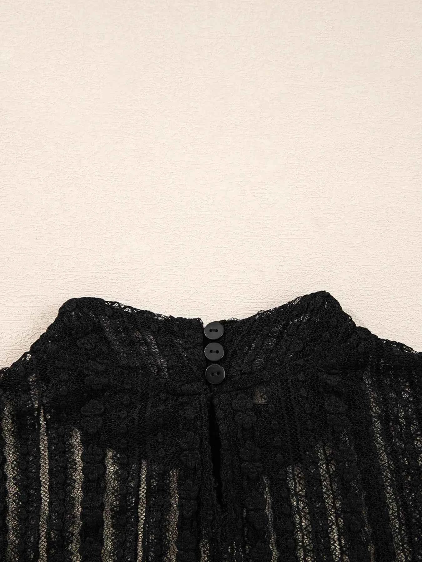 Lace Patchwork Flounce Sleeve Slim Fit Top d0a59300b2c5491eae8376709367d897-Max-Origin