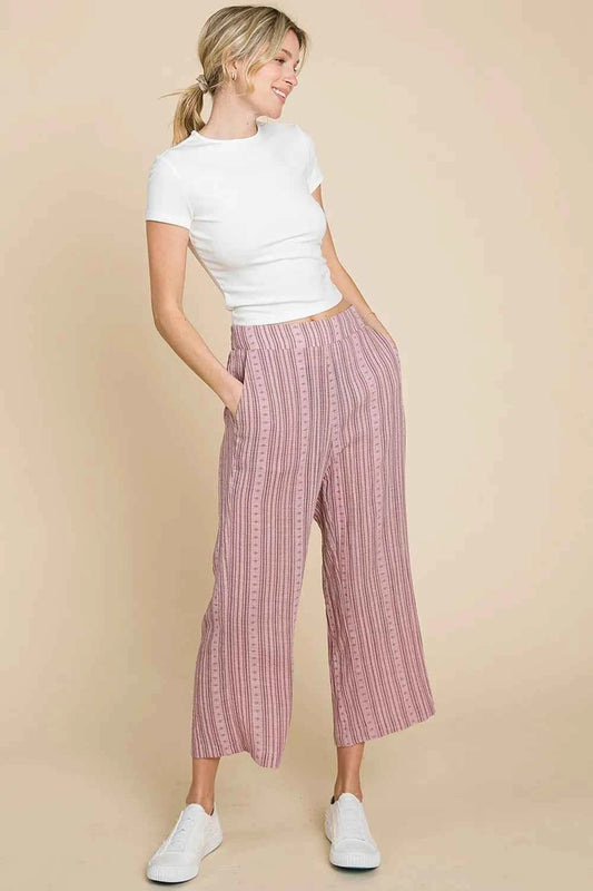 Cotton Bleu by Nu Lab Striped Elastic Waist Wide Leg Pants Pink d0aa6a94-01a9-4d05-87e6-36a65cad7e58-Max