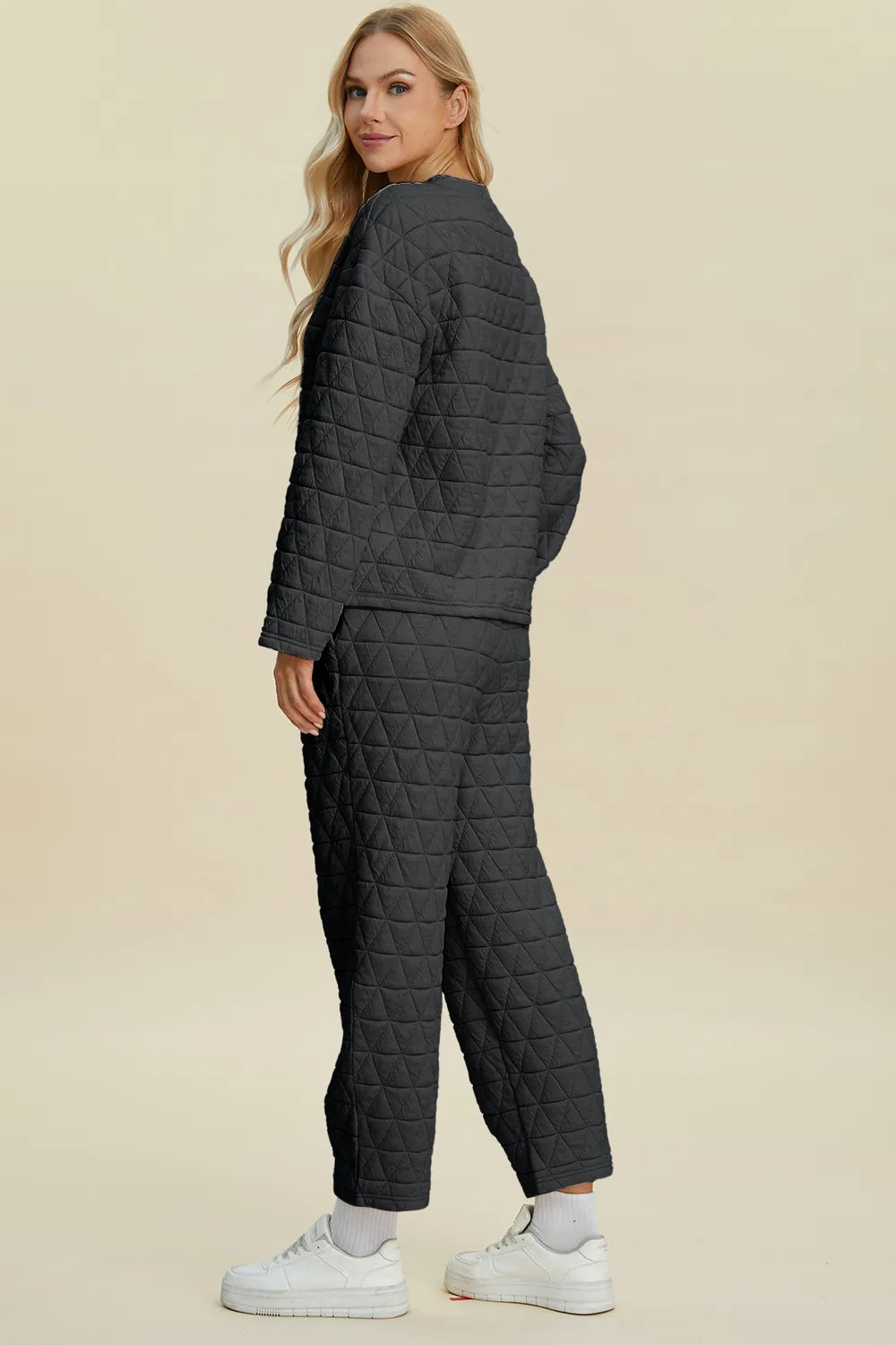 Double Take Full Size Texture Round Neck Long Sleeve Top and Pants Set d0ac77f2-29c2-4353-acd7-eae5ff059eb5-Max