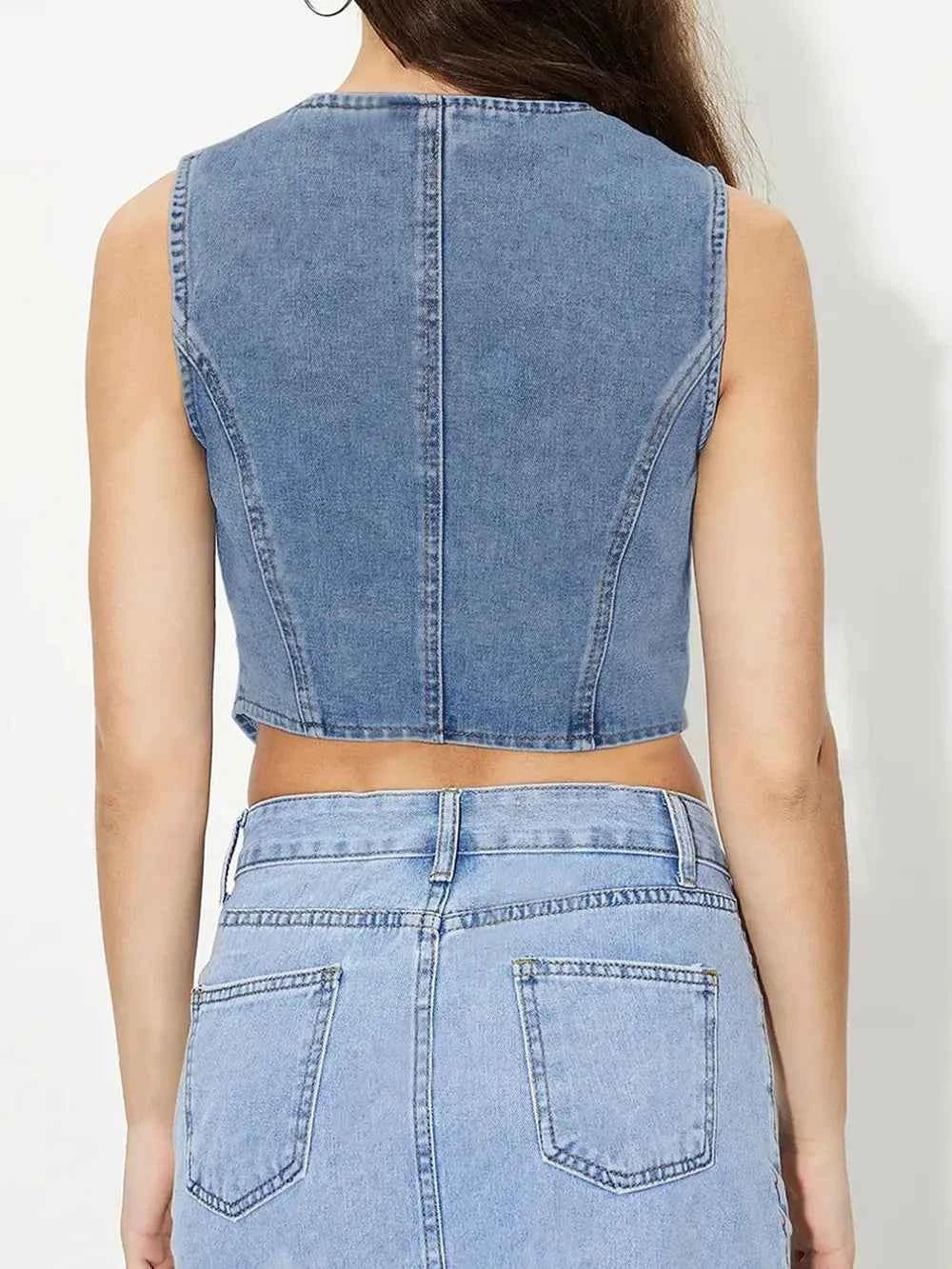 V-Neck Button Up Denim Vest d0b0af59-c455-4e02-af10-6d658826dd95-Max