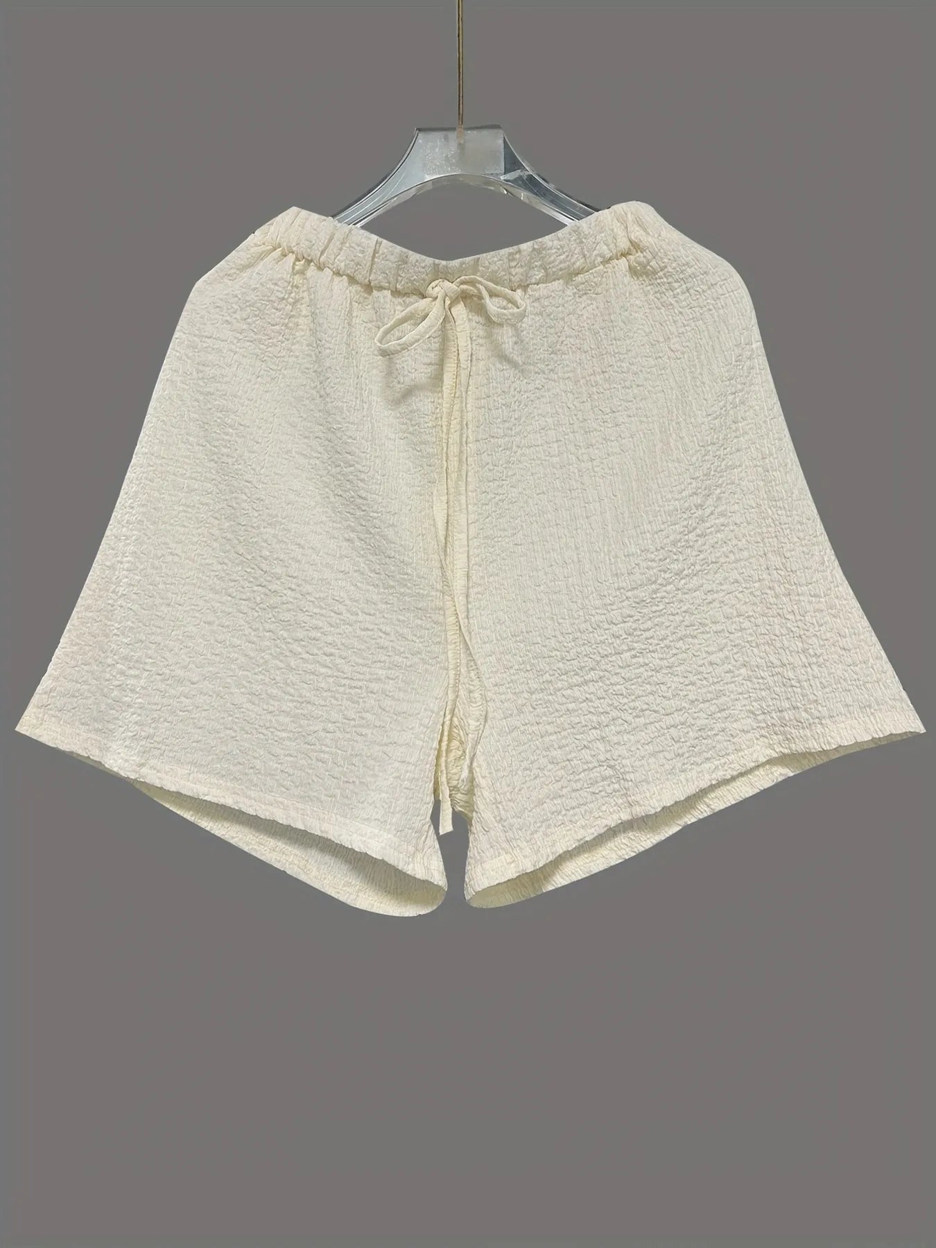 Tie Front Long Sleeve Top and Shorts Set d0b7d219273545c1879984becb41961d-Max-Origin