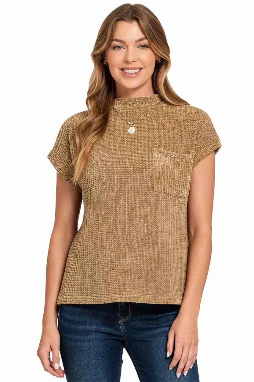 Zenana Chenille Waffle Short Sleeve Sweater d0c8ee94-e296-4cf6-9067-da3b007e74cb-Max-Origin