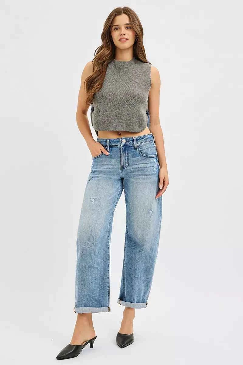 RISEN Full Size Slouchy Ankle Length Barrel Jeans with Cuffs Plus Size d0cb2e865fab4e02994be492663e6e5c-Max-Origin