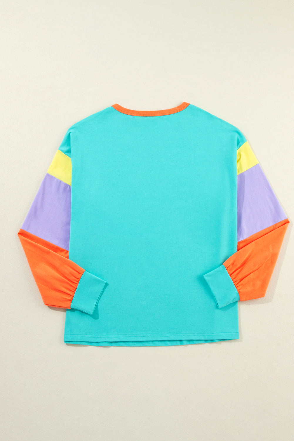 Green Color Block Sleeve Loose Fit Top d0d5156fb207eda9