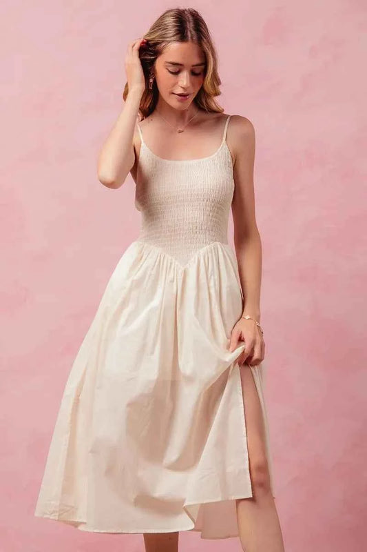 Smocked Sleeveless Casual Everyday Dress With Slit d0db20737d754b63983d7435906a81c5-Max-Origin