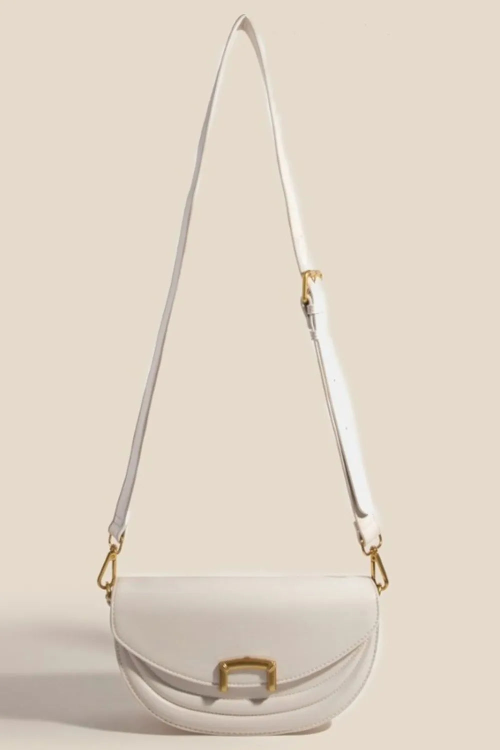 Fame Buckle Closure Crescent Faux Leather Crossbody Bag d0f0dda8-20c8-4ade-b8a3-29472e595cf8-Max