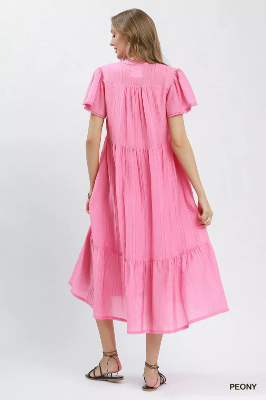 Textured Tiered Midi Dress with Side Pockets d0f3803a-e5c8-4316-83e2-54db8d39b5e5-Max-Origin