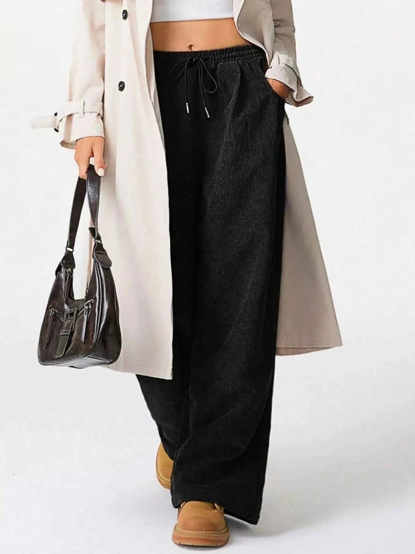 Wide Leg Corduroy Drawstring Pants d0f84755-7396-4896-972b-e83843ff408f-Max-Origin