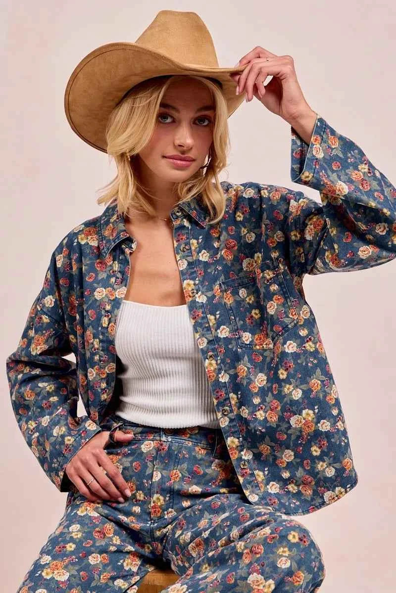 BiBi Washed Florla Print Denim Jacket d0fd2aa196e44b86a673a9577bc2f268-Max-Origin