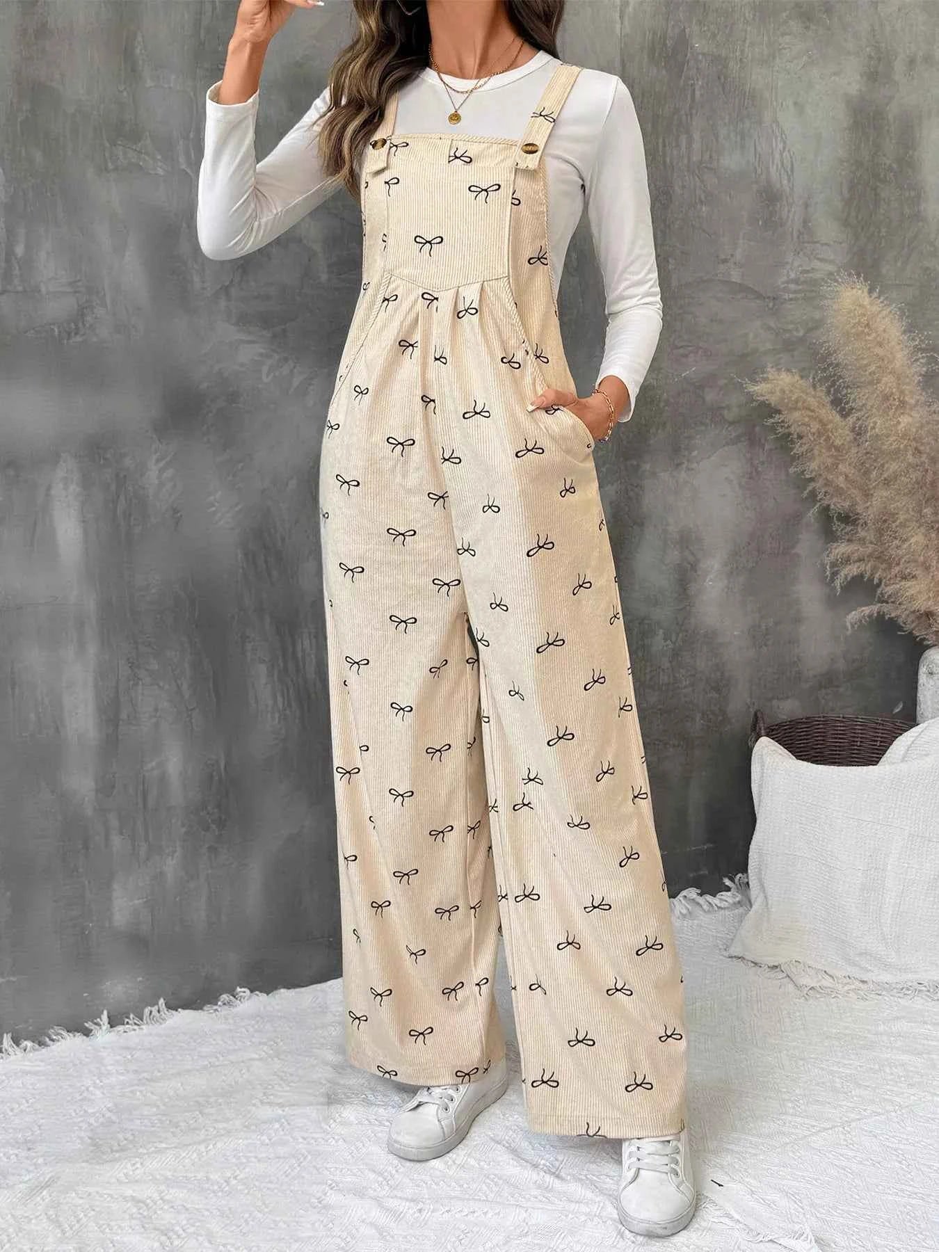 Bow Wide Leg Corduroy Overalls d10d81495cef46458df1a8ebc2eb7a83-Max-Origin