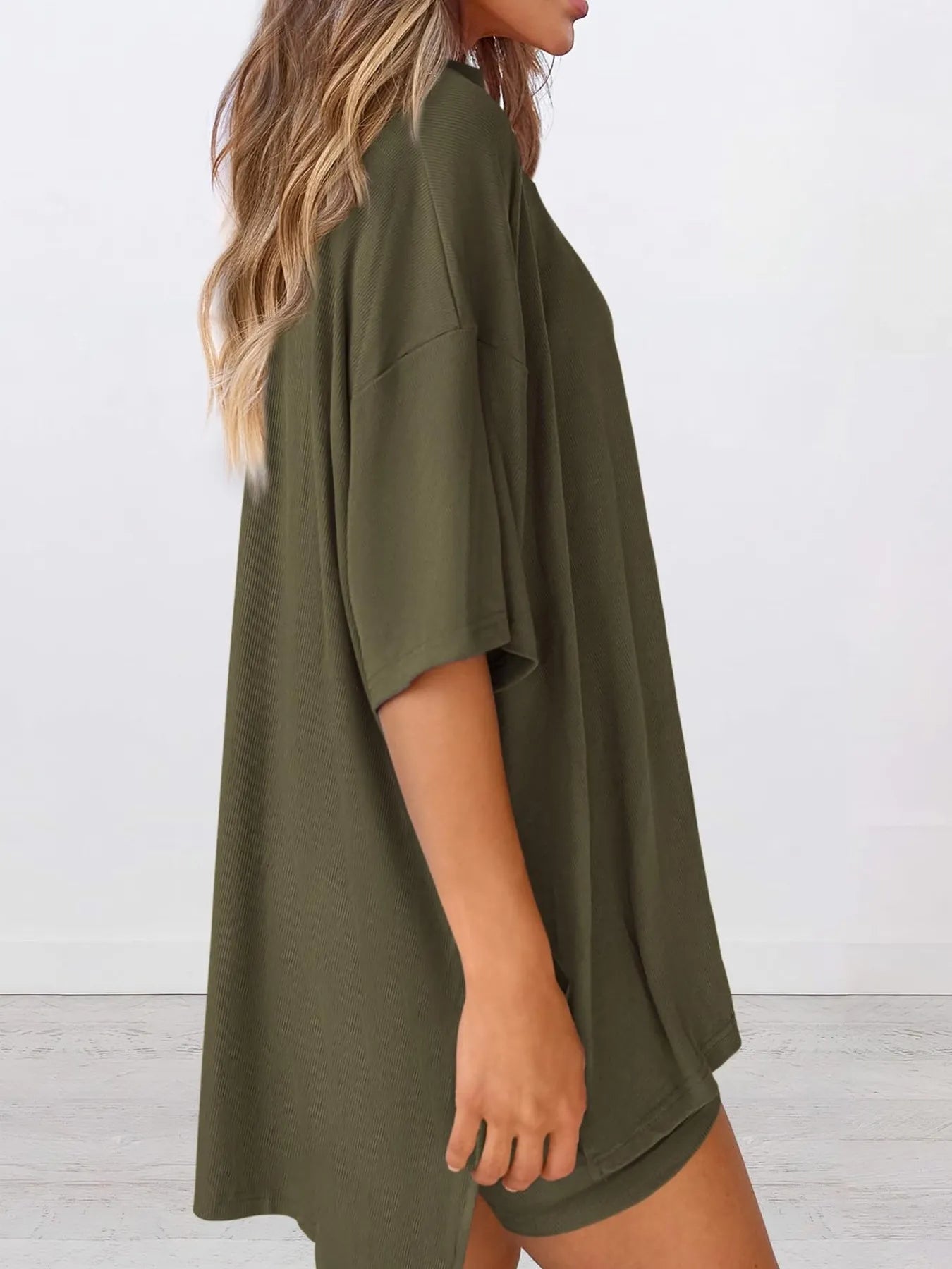 Full Size Oversized Slit Round Neck Top and Shorts Lounge Set Plus Size d110a8c98519474fa00f6cce739b669f-Max-Origin
