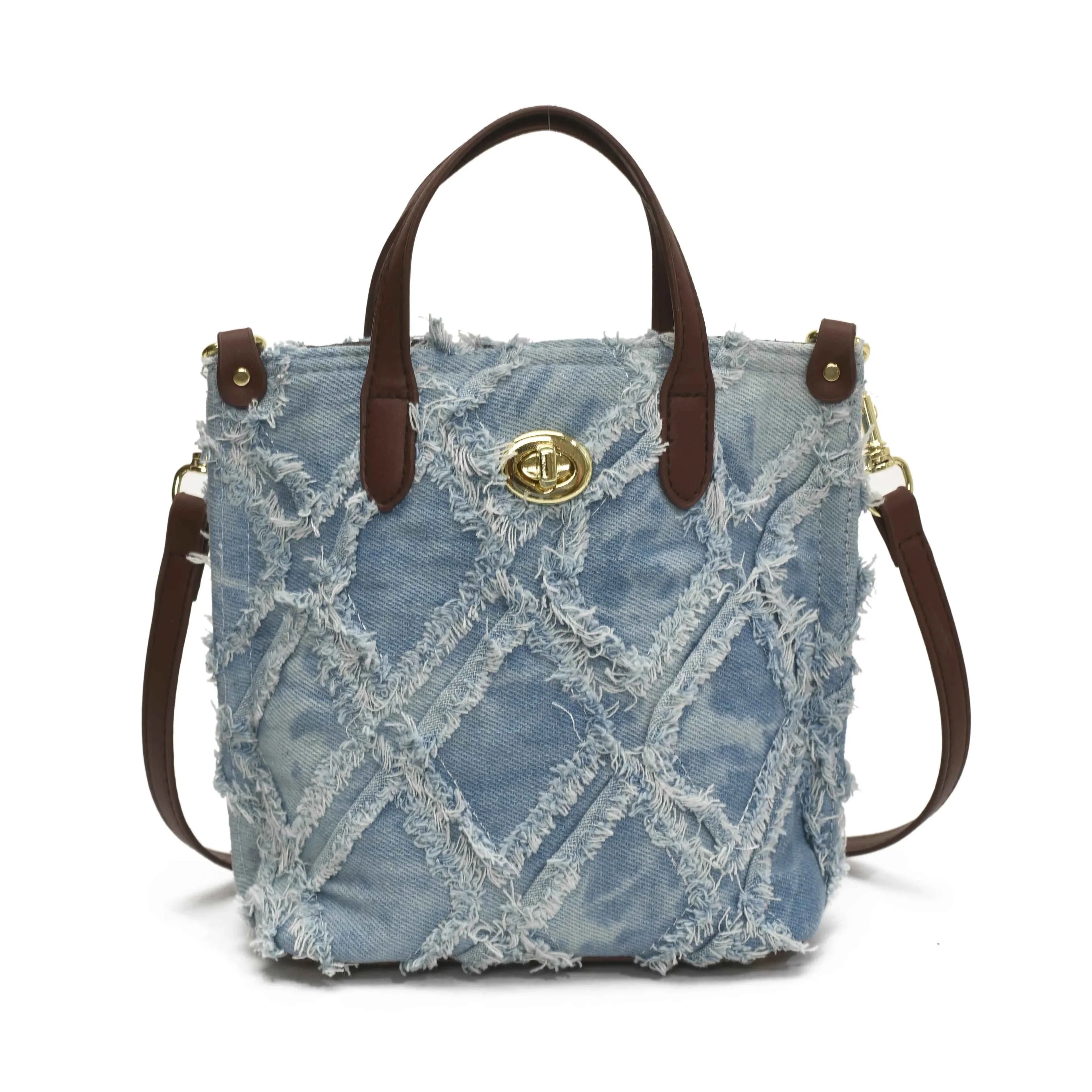Frayed Edge Crossbody Bag Light Blue onesize d111775bb40c4becae99600e56768bbe-Max-Origin