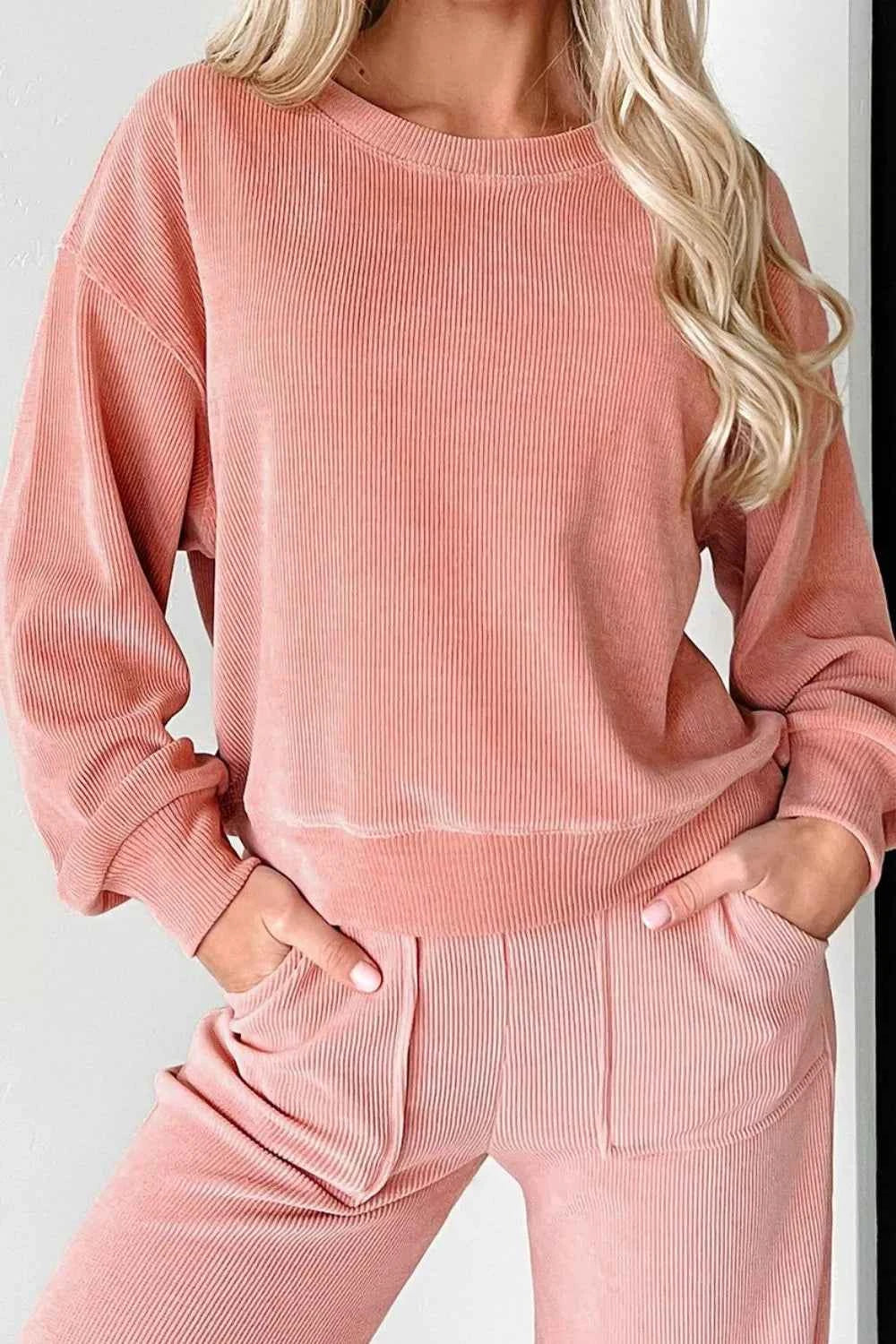 Ribbed Round Neck Top and Pants Set d119383f-60cc-4b5c-9199-191a29e318c0-Max-Origin