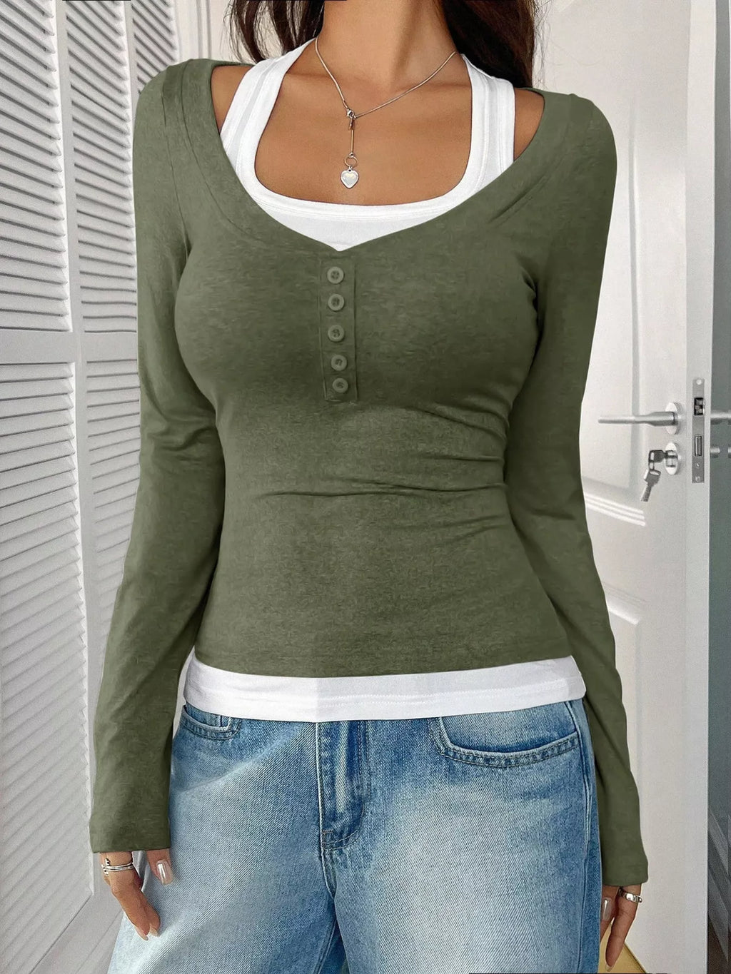 Scoop Neck Long Sleeve T-Shirt d1206d605b0341359afd274f16512928-Max-Origin