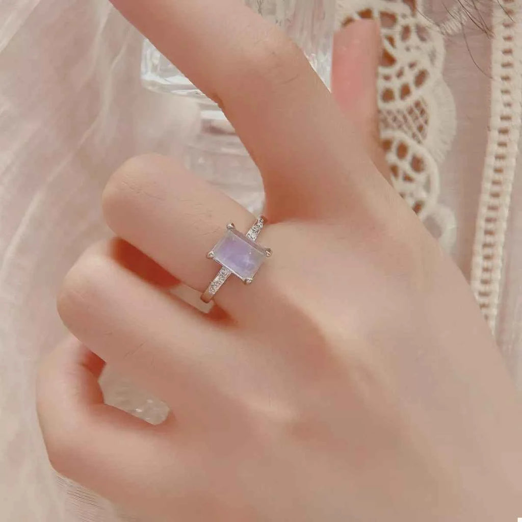 925 Sterling Silver Zircon Rectangle Ring Silver d1259f4d-b9bc-46f8-b315-07eeb3edf80f-Max-Origin