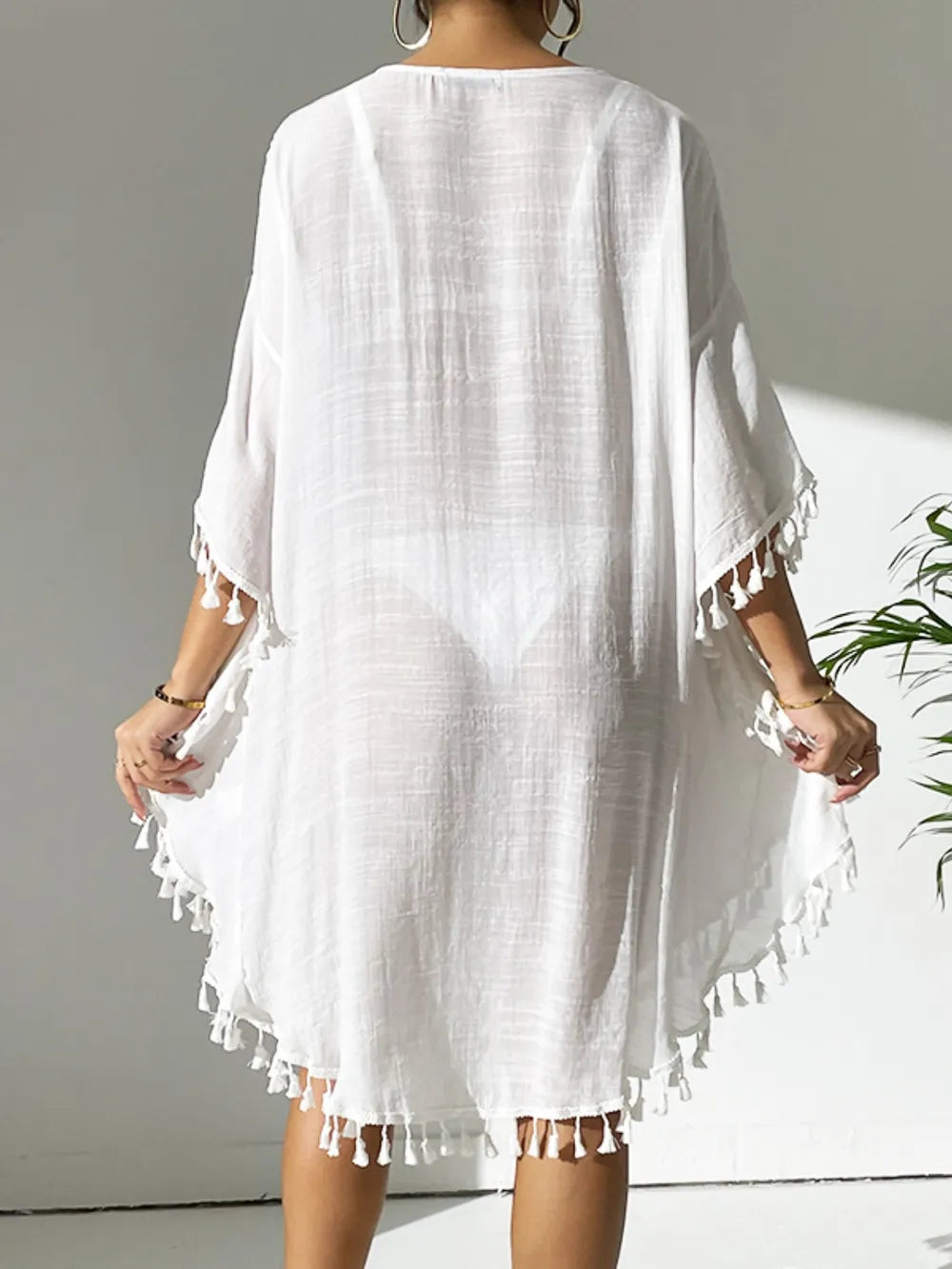 Tassel Cutout Scoop Neck Cover-Up Dress d129ce9e-aed0-4b05-8b82-a60cb7988e9e-Max