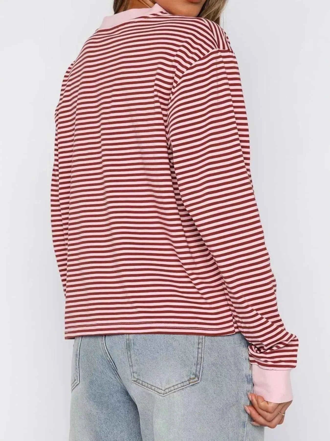 Striped Oversized Round Neck Sweatshirt d12df8fd-8720-4e30-bb9c-cae60730fad0-Max-Origin