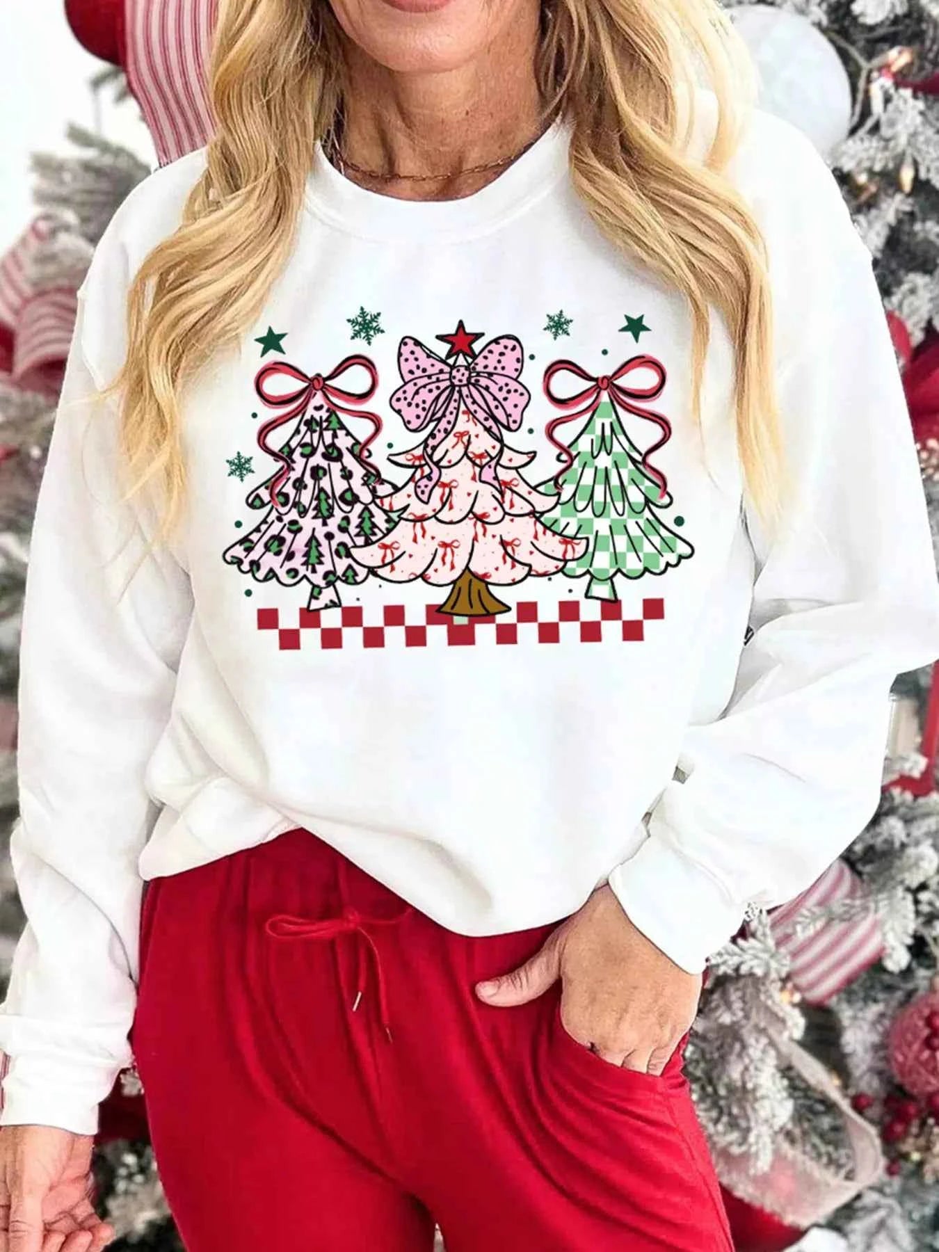 Christmas Tree Graphic Customized Holiday Sweatshirt d1355e109c944f47a29c1f7083fd7cb3-Max-Origin