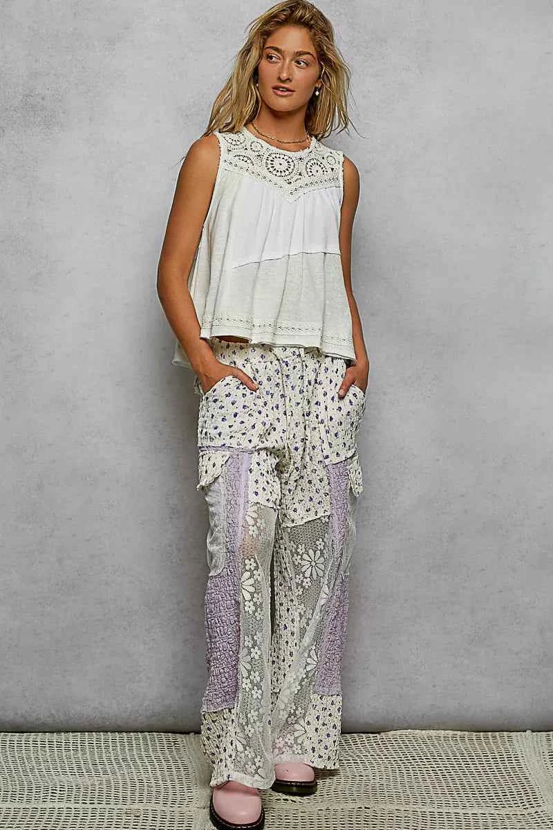 POL Round Neck Sleeveless Top with Crochet Contrast d1559bd6-0cd5-460b-85c2-7e37bce34544-Max-Origin