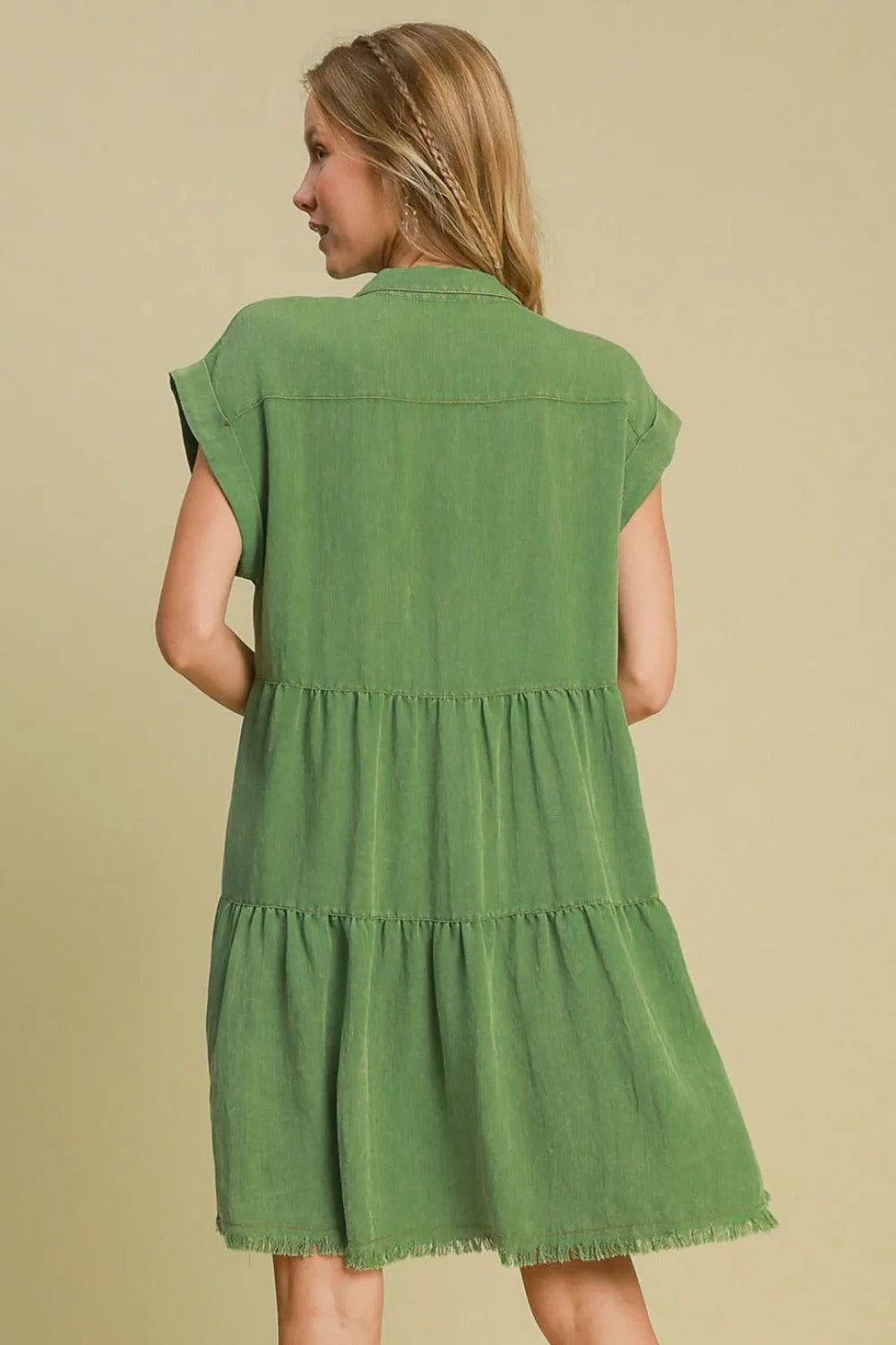 Umgee Full Size Frayed Hemline Button Down Shirt Dress Plus Size d15be51b-8f65-4ede-bb68-5bcd04050e13-Max