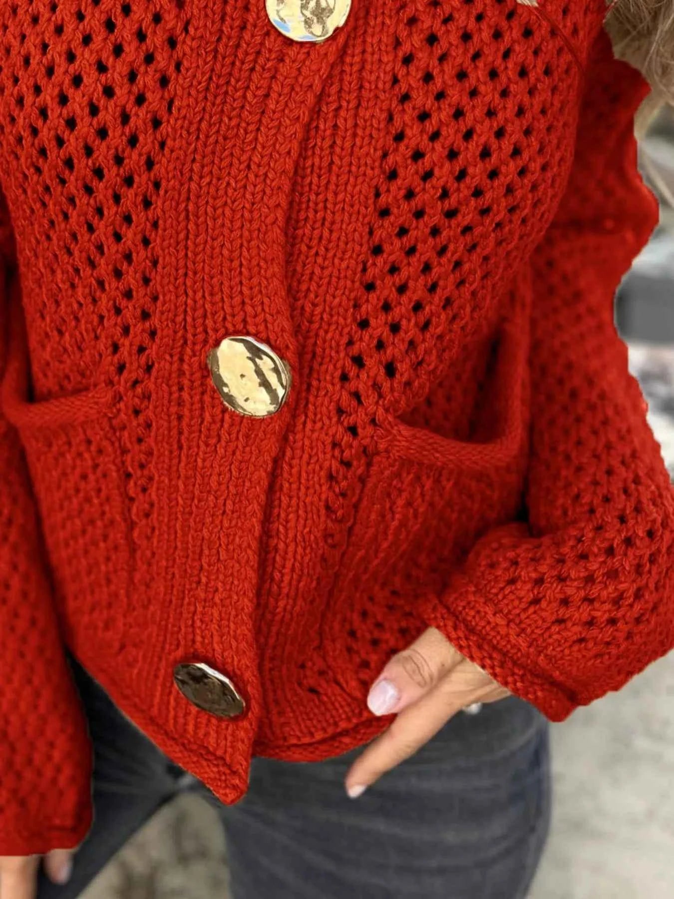 Crochet Button Up Long Sleeve Cardigan d161d7a0-fb08-4275-b170-d3cbe6e1e462-Max-Origin