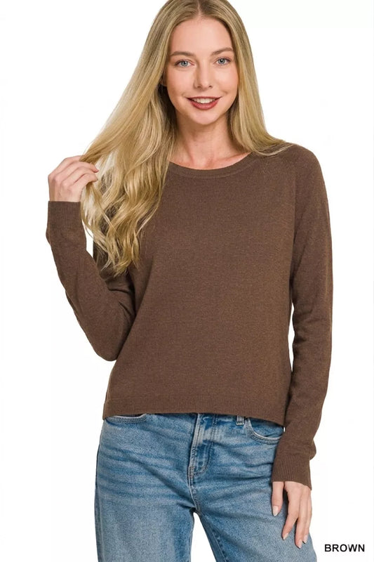 Lightweight Wool Blend Round Neck Sweater d1674db2-6a58-461e-aa1c-23c042b67d2f-Max-Origin