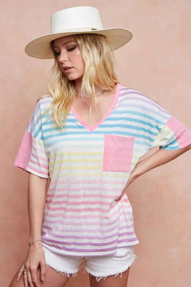BiBi Rainbow Stripe Printed Triblend Knit Top d169b5b9d2cf4358986feb9b310a61f8-Max-Origin