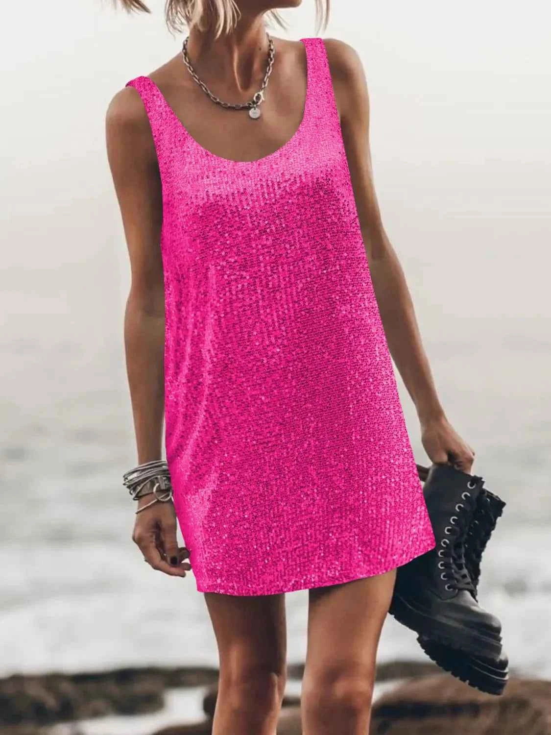 Sequin Scoop Neck Mini Dress d16ea327-e570-4837-83e5-f03d165fb79f-Max-Origin
