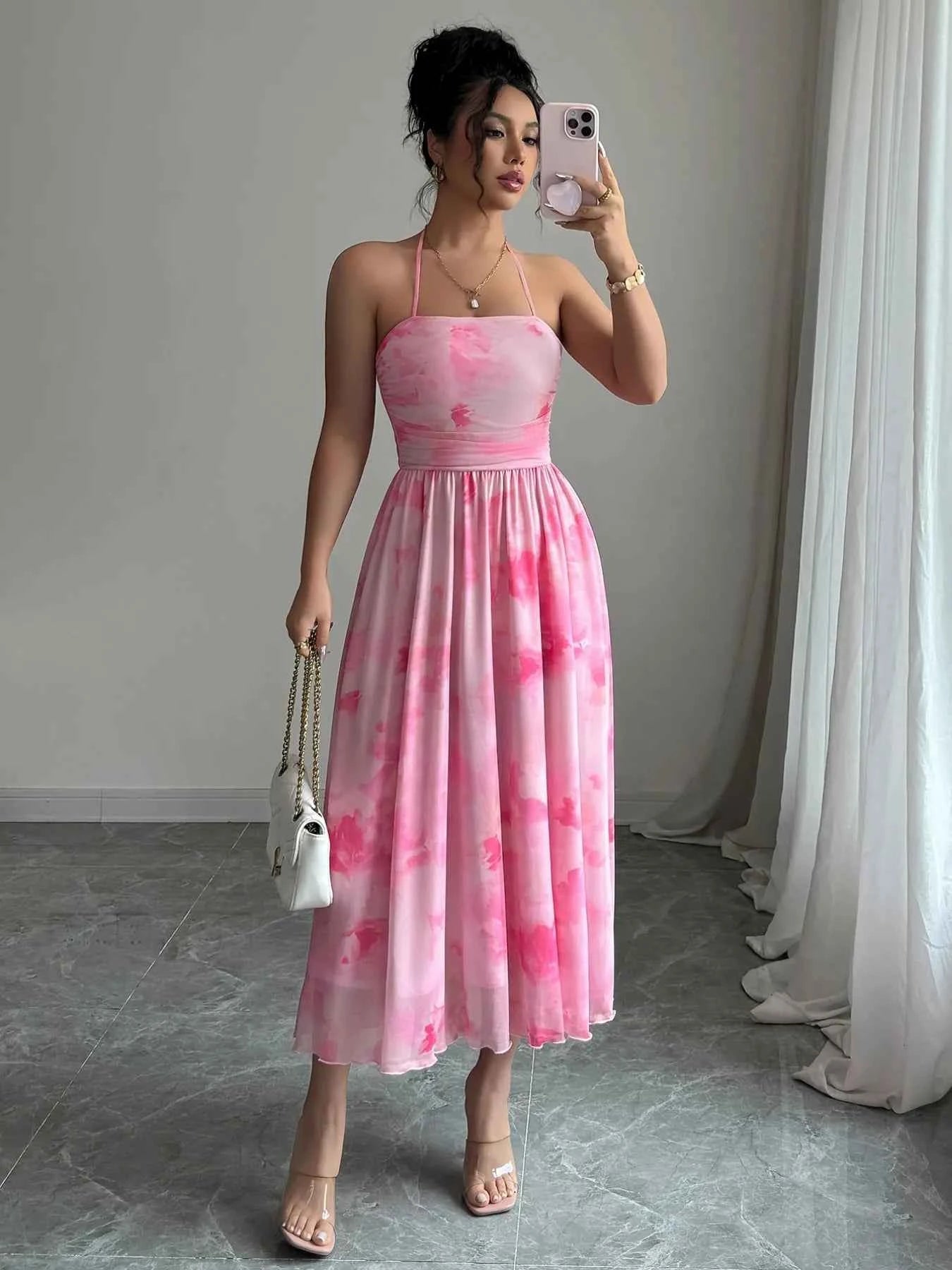 Tie-Dye Halter Sleeveless Midi Dress d1766d57-2c3f-4c8e-aa72-ade321aabe96-Max-Origin