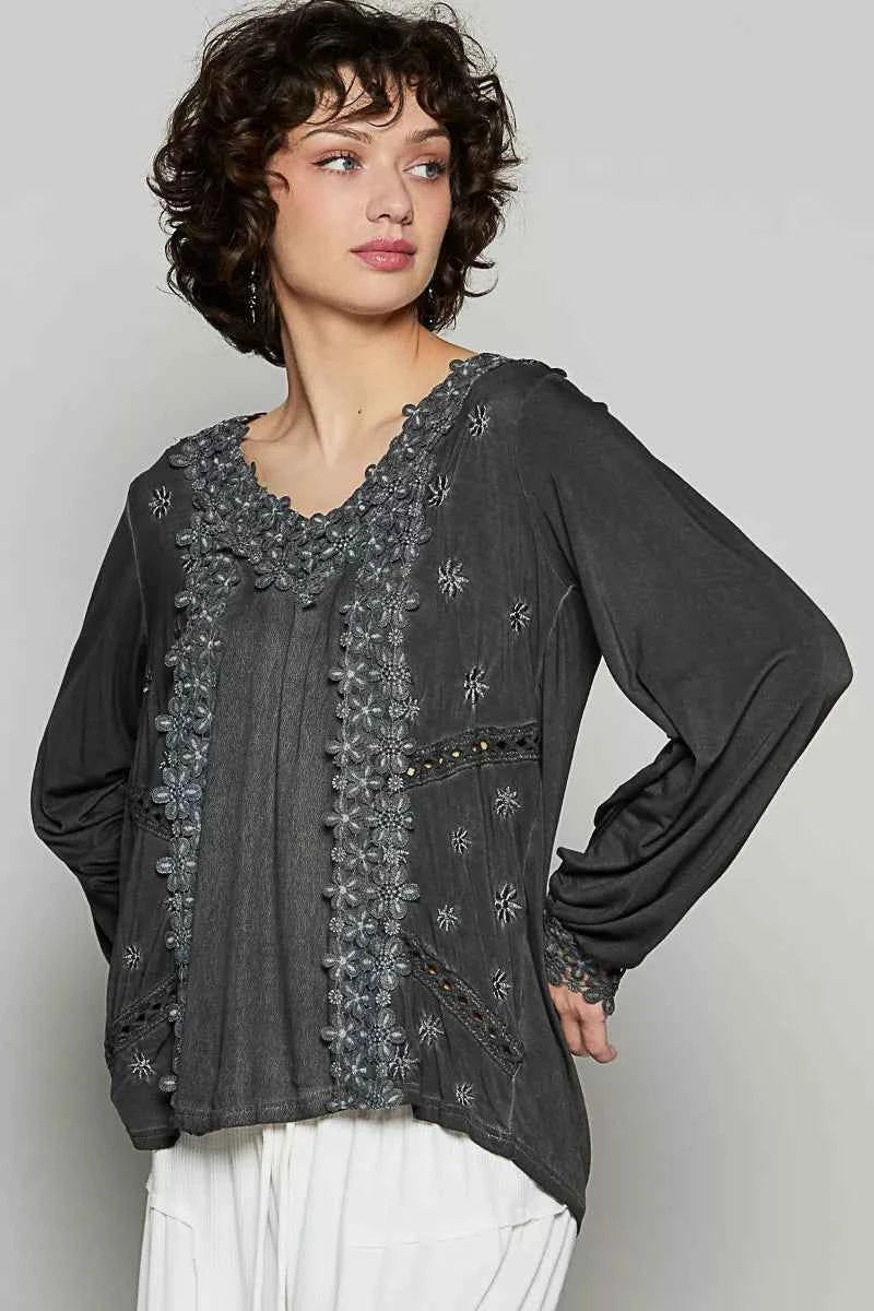 Floral Embroidery Woven Top with Lace Trim d18067af-39c6-4e11-a749-75fcbd4e222d-Max-Origin
