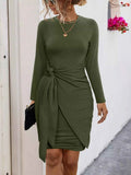 Round Neck Long Sleeve Bodycon Dress Army Green d1985404-a632-473a-9012-bb65b203c5aa-Max-Origin