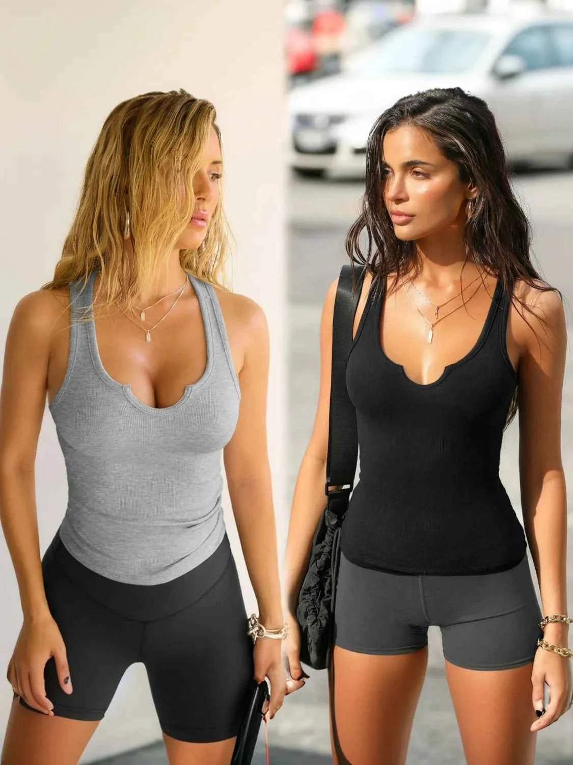 2 Piece Ribbed Wide Strap Tank Black & Gray d1d087f6-7ed6-4693-8d62-78e50f1627e0-Max-Origin