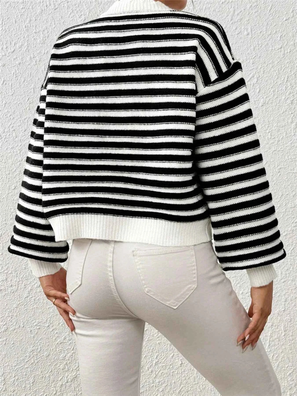 Rainbow Striped Cropped Cardigan with Balloon Sleeves d1d6fd2b905c416994d040ac86086d73-Max-Origin