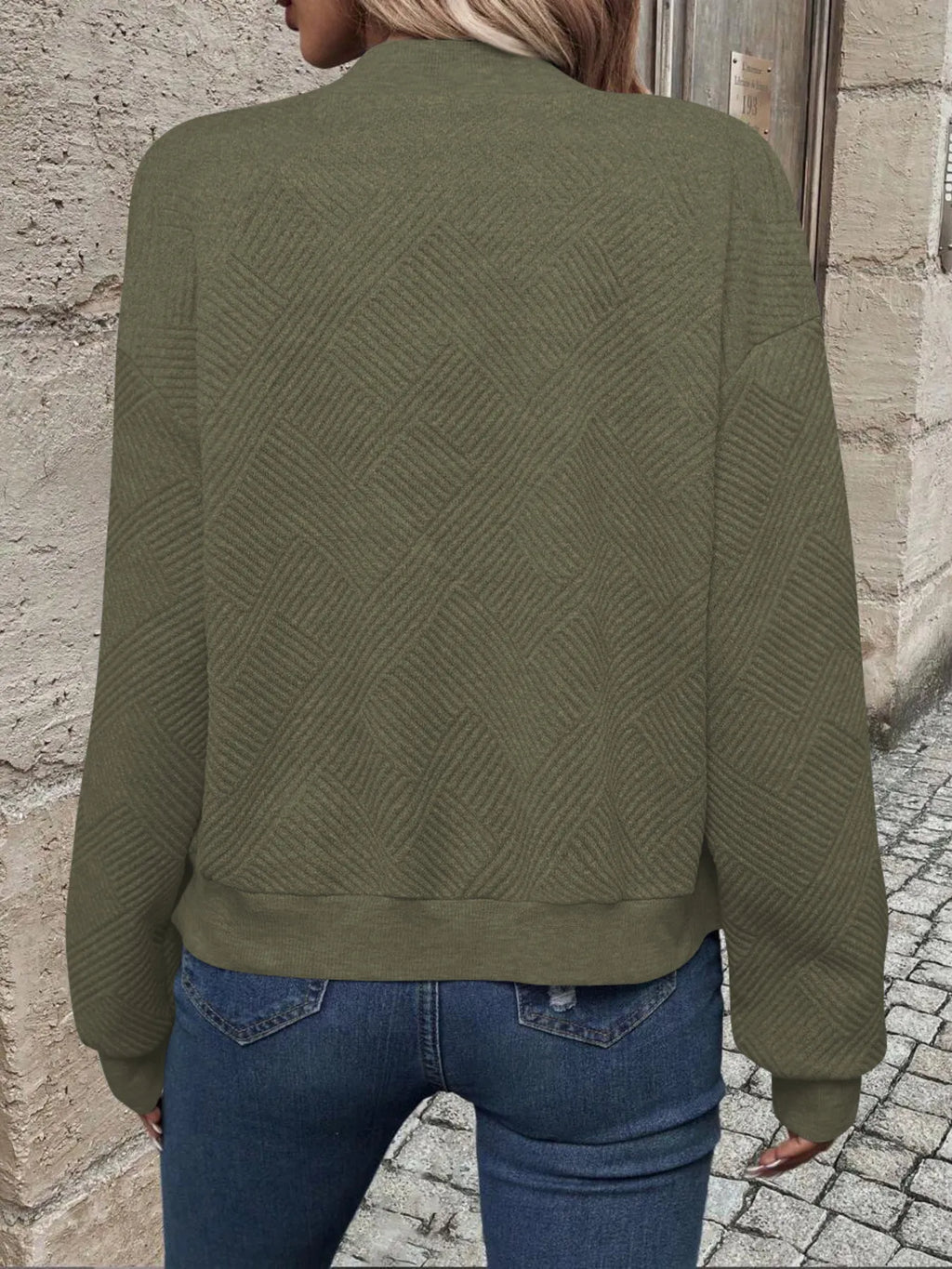 Zip-Up Textured Long Sleeve Jacket d1e9a1f530f548bc803e324caffe8a59-Max-Origin