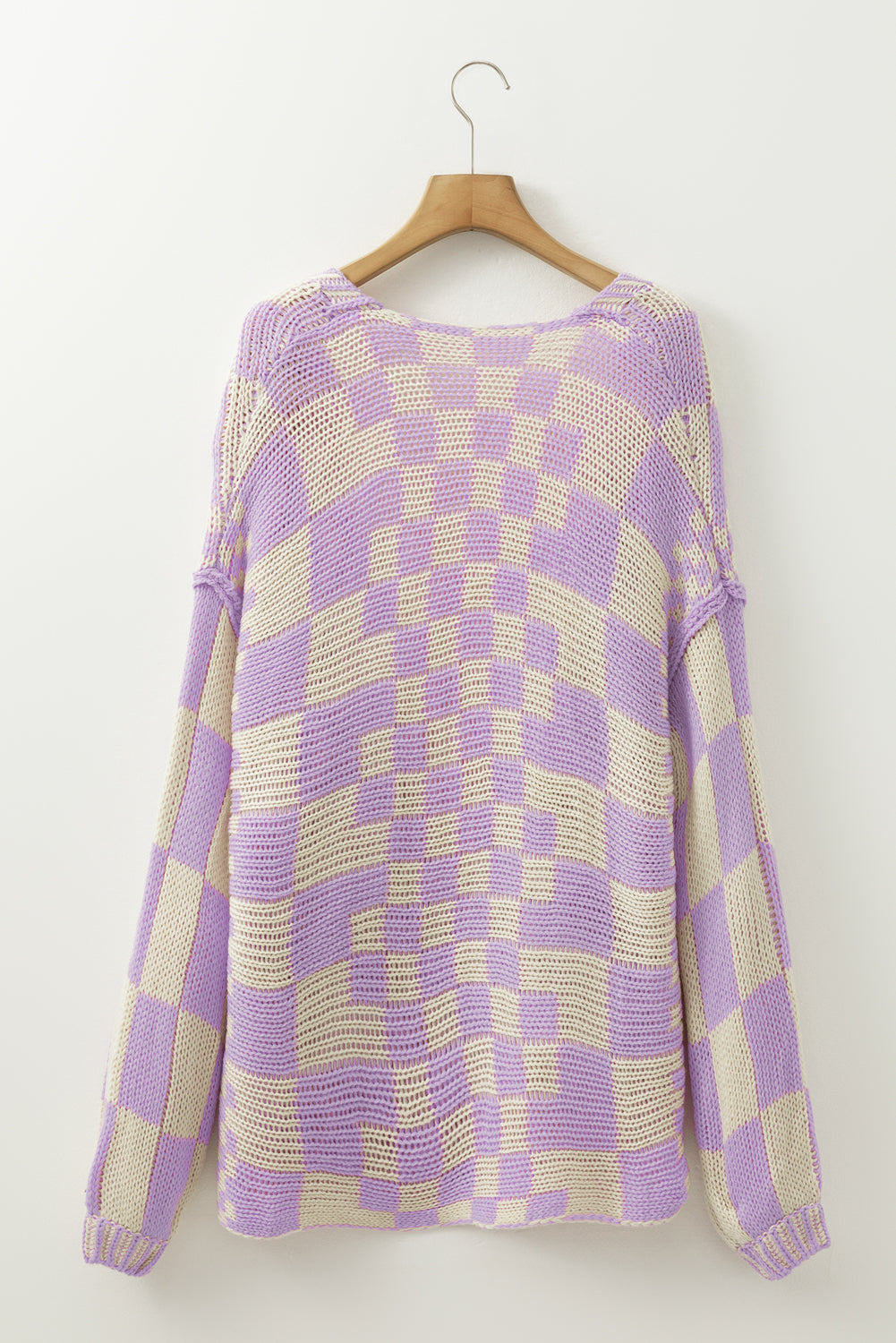 Dark Grey Colorblock Checked Loose Fit Open Front Knitted Cardigan d1f7e2ad1517d14d