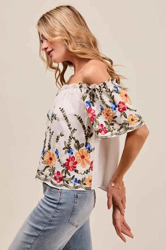 Floral Embroidered Two Way Off The Shoulder Blouse d20d45d7910a4e23bf62dc42d6fcf333-Max-Origin