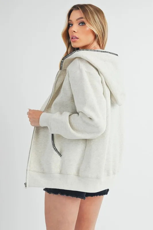 Aemi + Co Contrast Trim Zip Up Hoodie Jacket d20ebdec-ab14-4d75-b599-eadc550aced5-Max