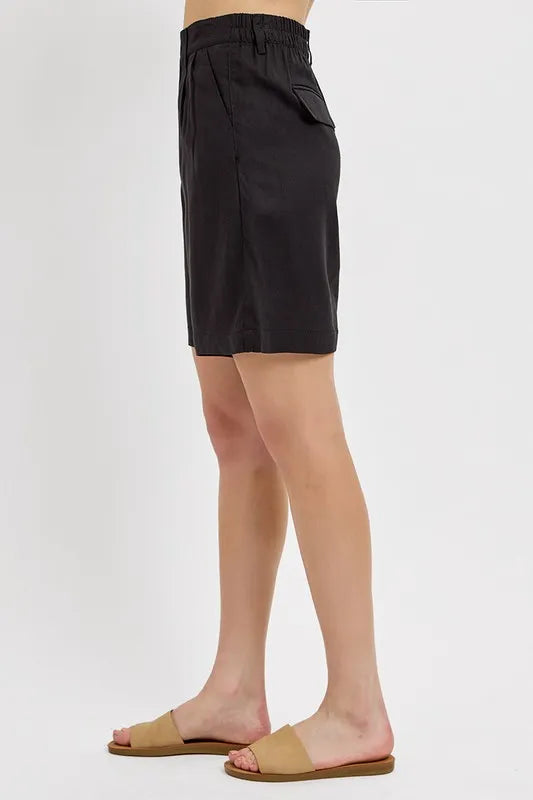 RISEN High Rise Pleated Front Shorts d23b346b-e5dd-4c1d-9514-e90e786c8a16-Max