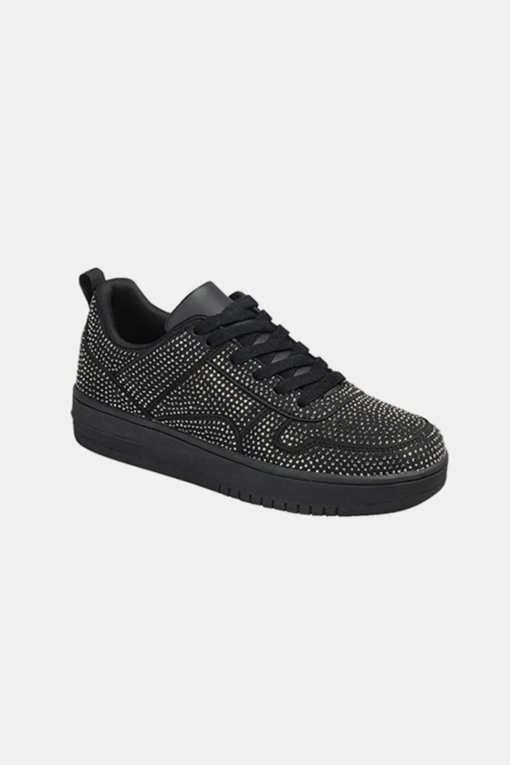 Forever Link Rhinestone Platform Flat Sneakers Black d25a218f-7ab1-43fe-88f1-6fe02c117e73-Max